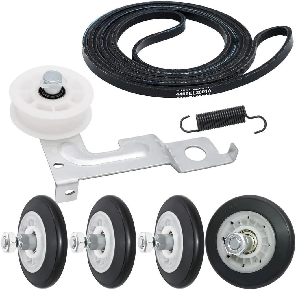 Upgraded Dryer Repair Kit Dryer Roller Replacement for LG DLEX3250R DLEX3250W DLEX3360R DLEX3360V DLEX3360W DLEX3370R DLEX3370V DLEX3370W DLEX3470V DLEX3470W DLEX3550V DLEX3550W DLEX3570V DLEX3570W