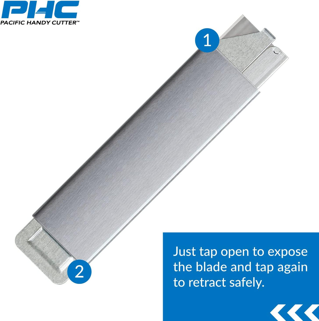 Inc. HC100 Handy Box Cutter, Tap Open/Tap Close, 12 per Box, Assorted(Packaging may vary)