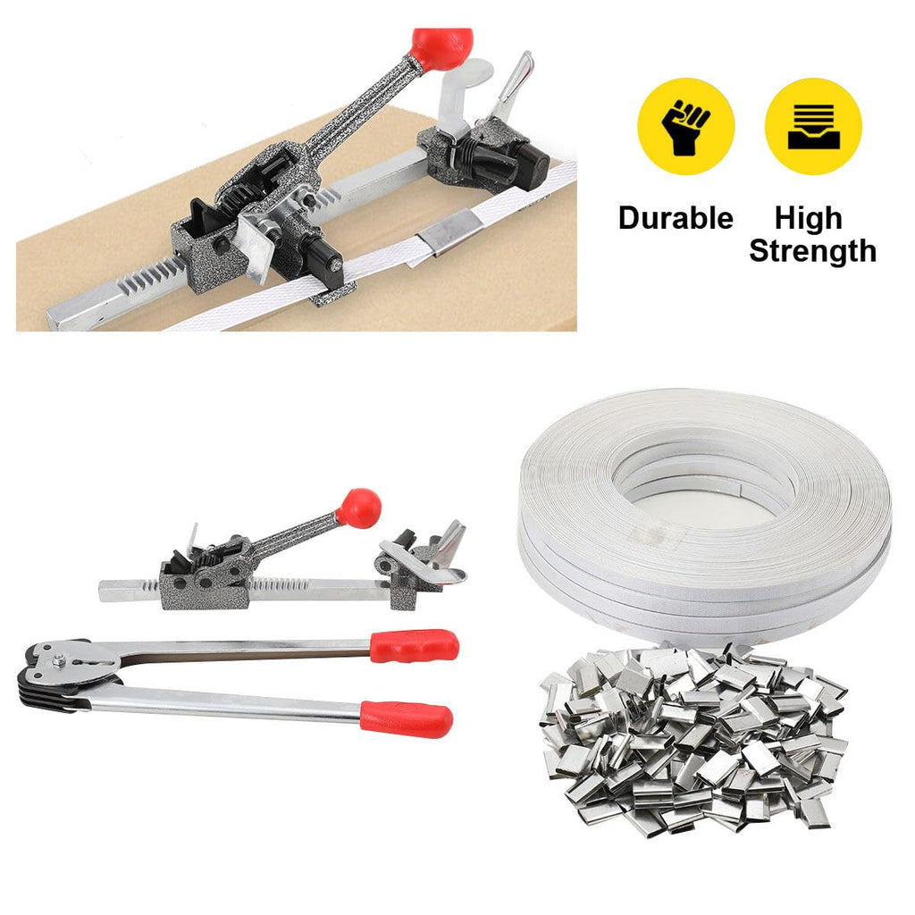 Banding Packaging Pallet Strapping Kit ECUTEE Pallet Packaging Strapping Tool All-in-One Poly Strapping Tensioner