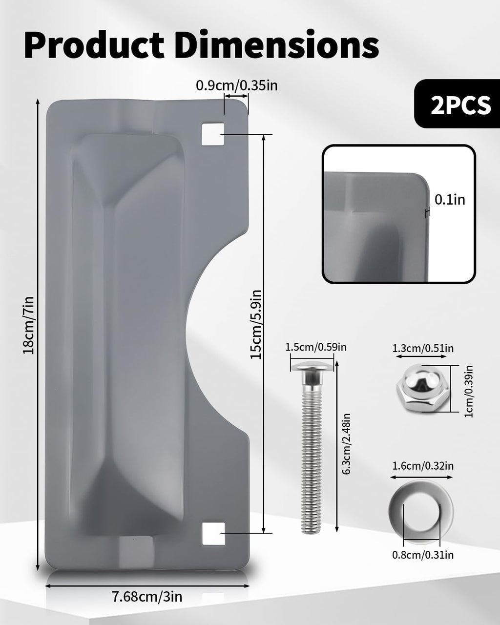 Door Latch Guard, 2 PCS 3" x 7" Door Latch Cover & Door Latch Plate, Carbon Steel Door Security Plate for Outswinging