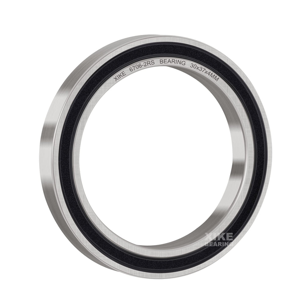 XIKE 10 Pcs 6706-2RS Bearings 30x37x4mm, Double Rubber Seals.