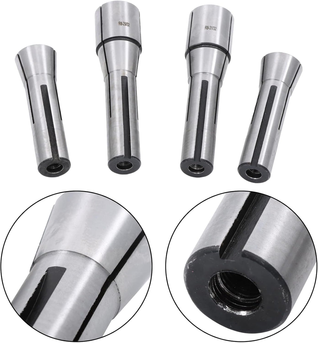 findmall 29Pcs R8 Collet Set with R8 Collet Rack