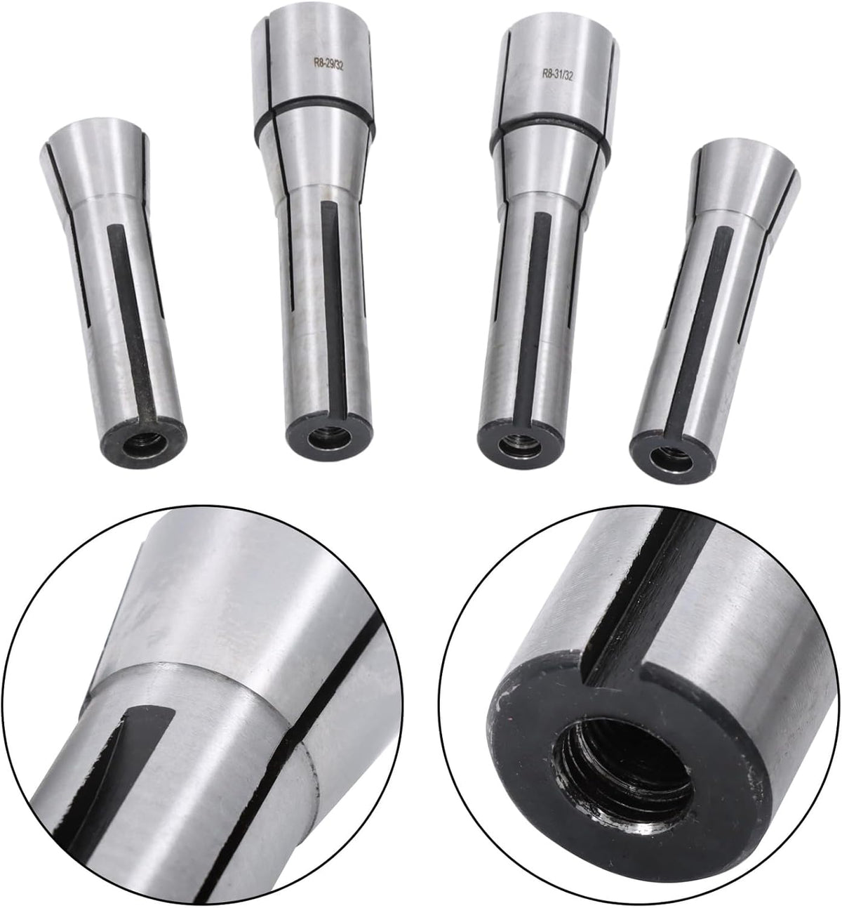 findmall 29Pcs R8 Collet Set with R8 Collet Rack
