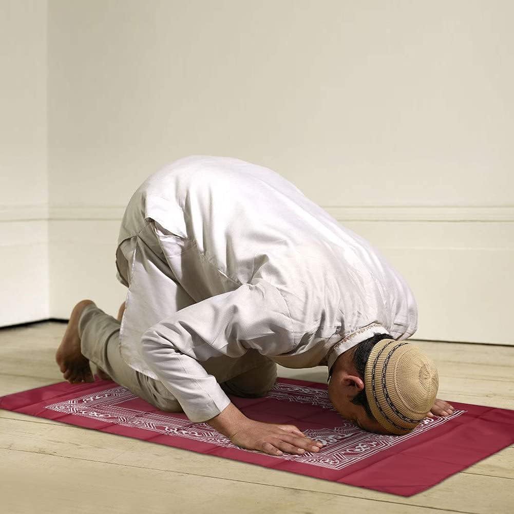 4 Pieces Portable Travel Prayer Mat with Compass, Waterproof Polyester Prayer Rug, Muslim Travel Prayer Mat, for
