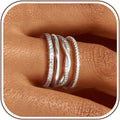 Stackable Rings for Women Non Tarnish Dainty 14K Gold Plated Stackable Thin Rings Cubic Zirconia Thumb Ring Set