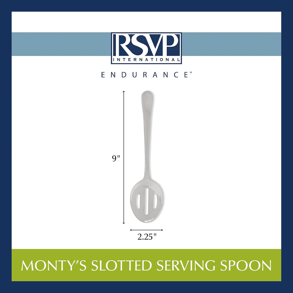 Endurance Flatware Collection Stainless Steel, Dishwasher Safe, Slotted Serving Spoon