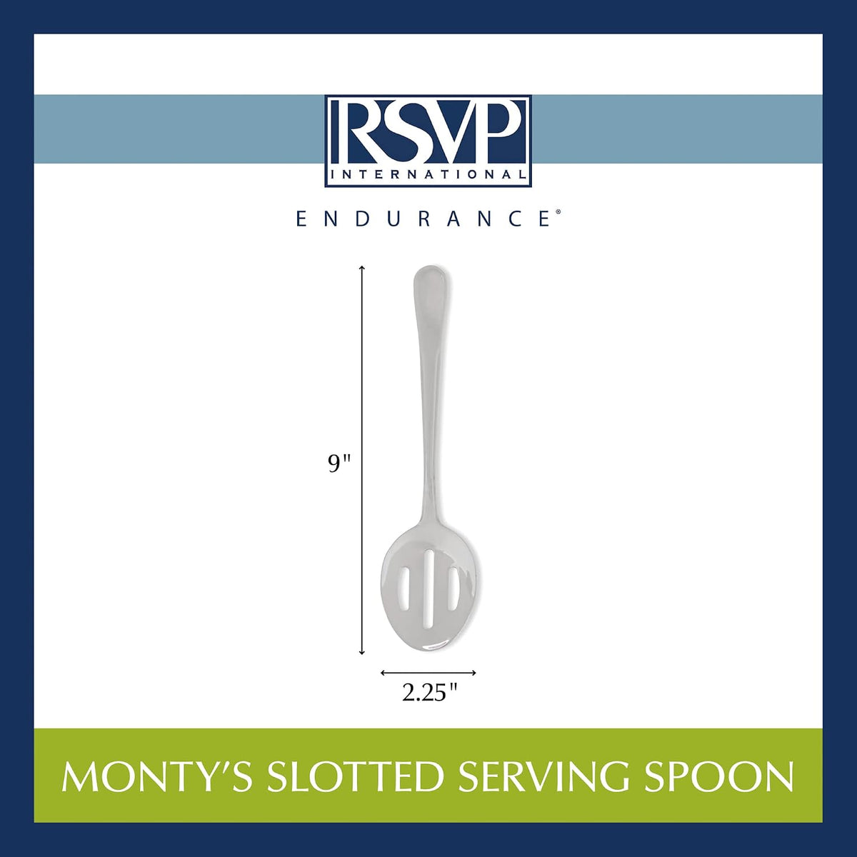 Endurance Flatware Collection Stainless Steel, Dishwasher Safe, Slotted Serving Spoon