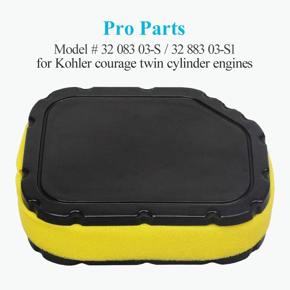 HOODELL 32 083 03-S Air Filter for Kohler Courage Engine SV710 SV715 SV720 SV730 SV735 SV740 Cub Cadet Lawn Mower, Replace 32 083 03 KH-32-883-03-S1 Air Filter