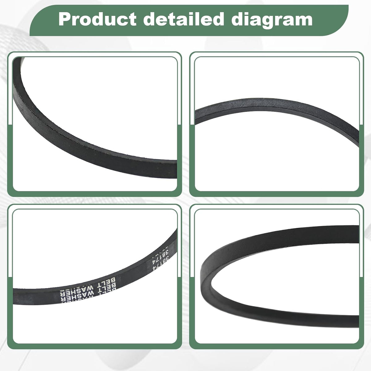 38174 Washer Drive Belt - Compatible with Amana, Maytag, Speed Queen Washers Replaces 27001006 WP27001006, 2200063,40053601, 40053606 AP6007462 PS11740577