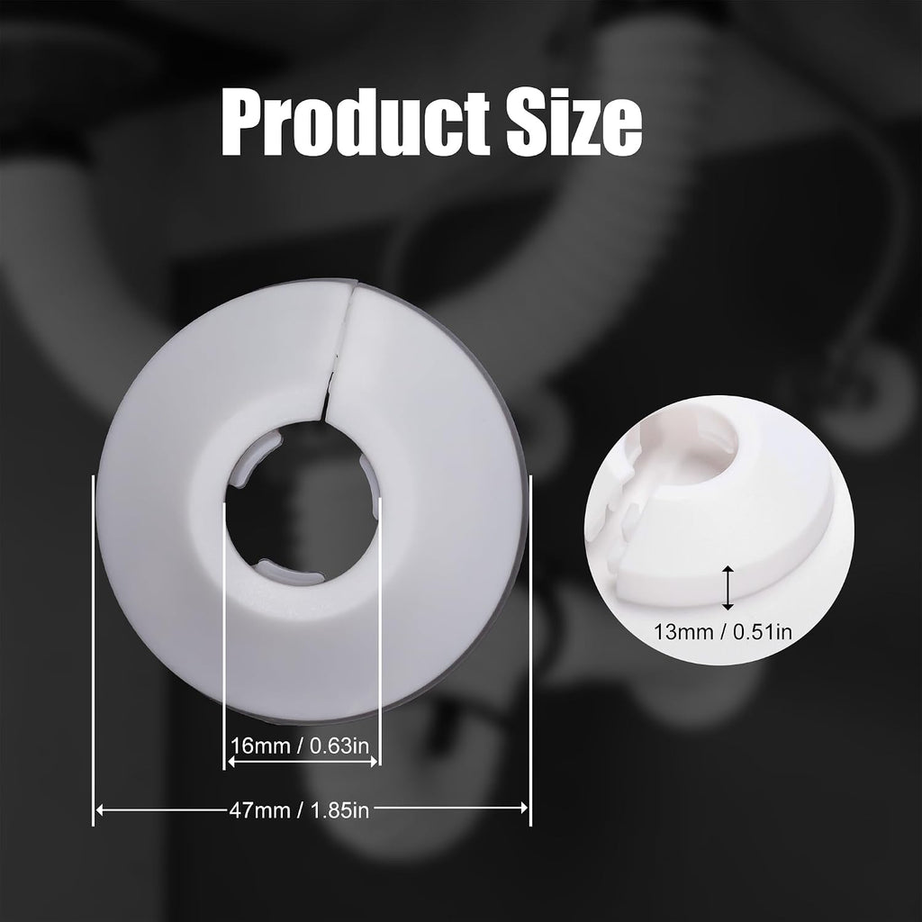 Fit 1/2 Inch Flange Water Pipe Cover Decoration 16mm Plastic PP escutcheon