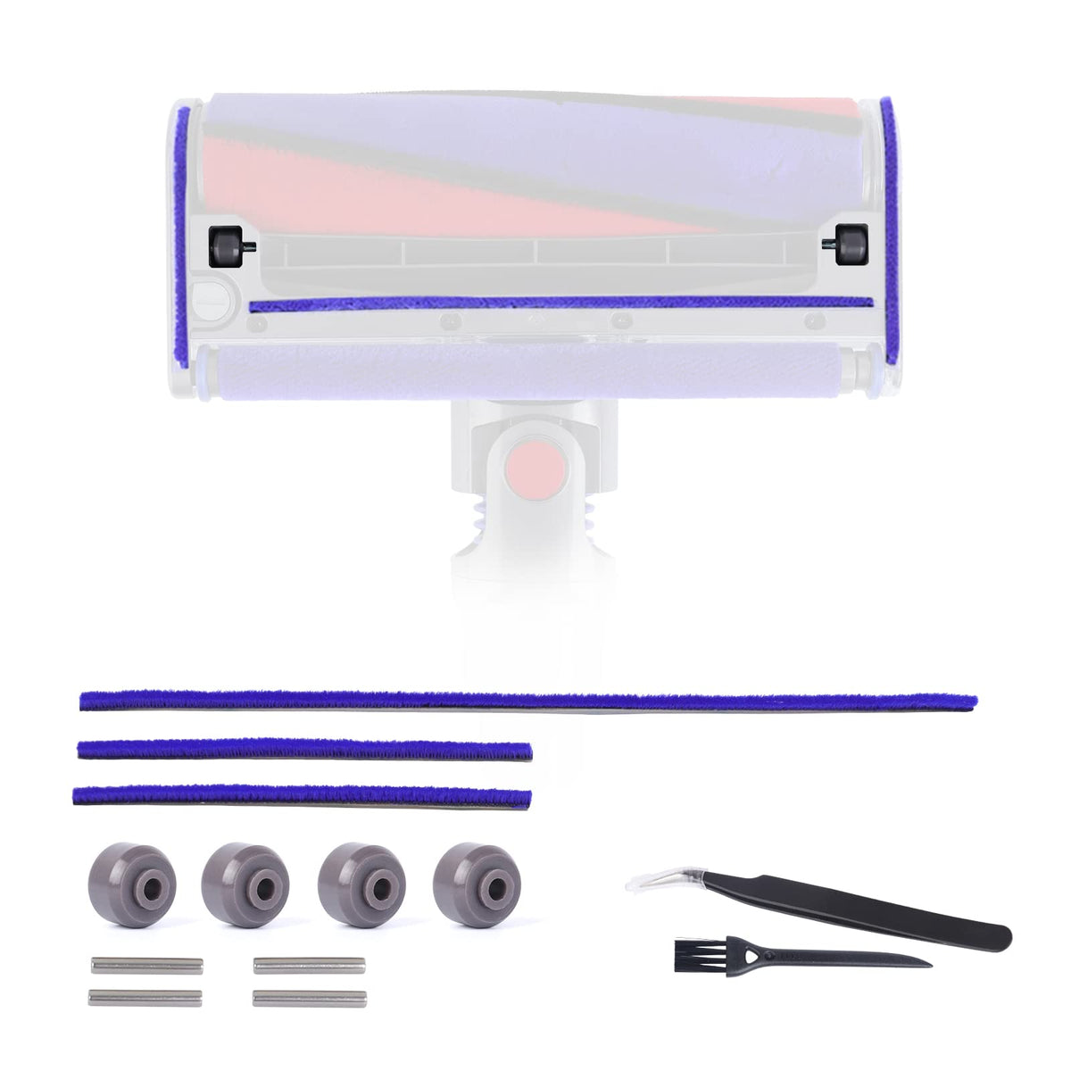 Plush Strips + Soleplate Wheels & Axles Replacement Compatible with Dyson