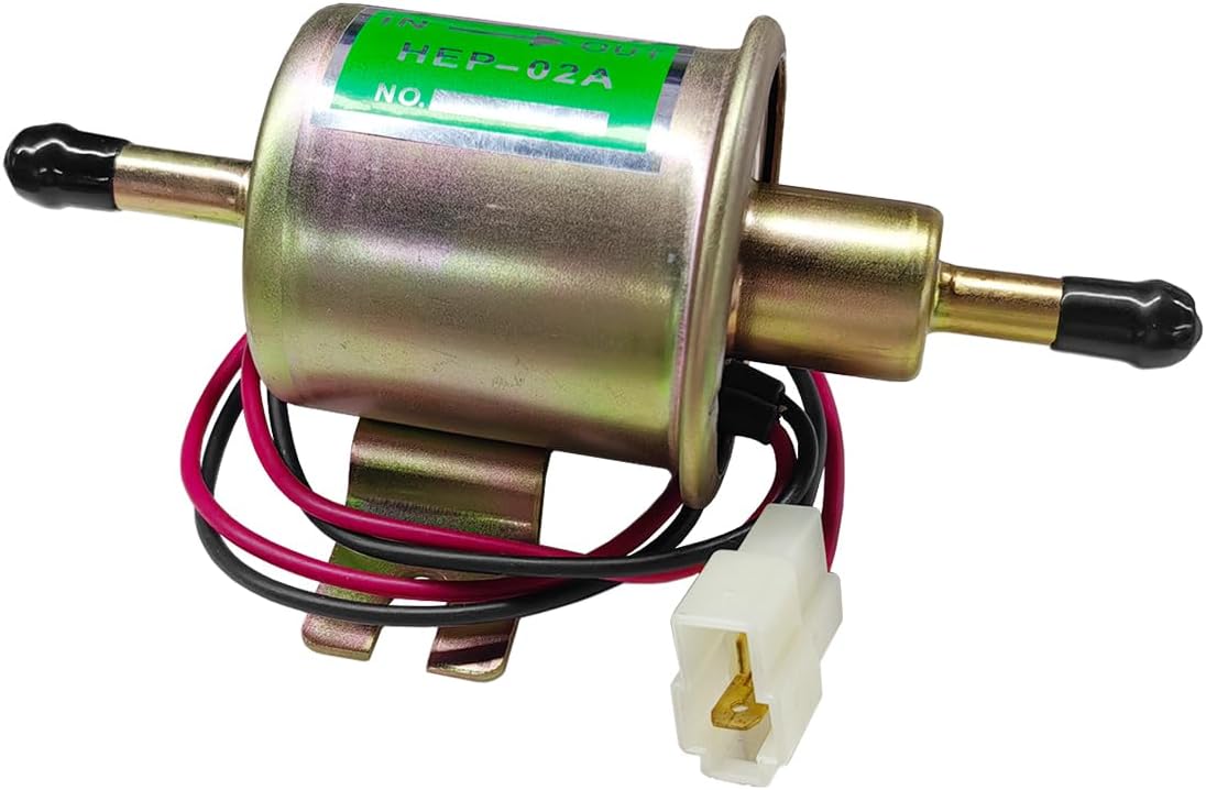 12V Electric Fuel Pump, Low-Pressure Inline Gasoline Pumps (Gold)