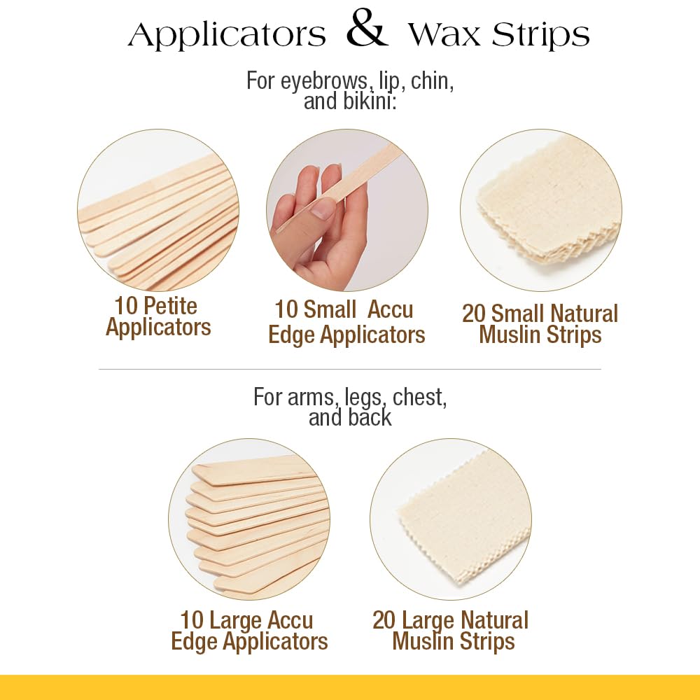 Student Starter Waxing Kit - All-Purpose Honee Hair Removal Wax Kit with Wax Warmer, Pre & Post Care, Muslin Strips