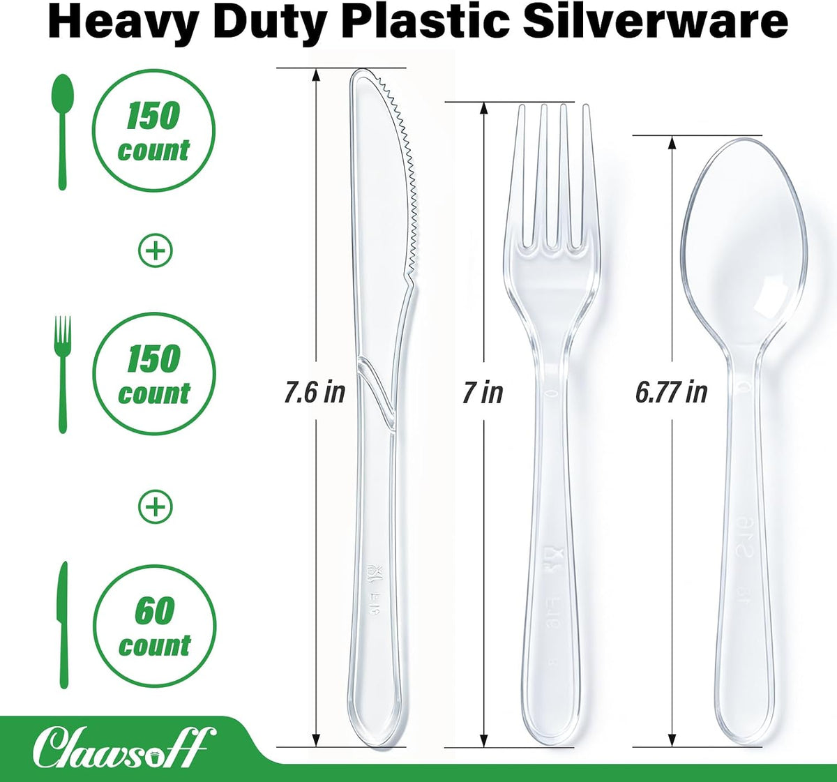 360 Count Clear Plastic Silverware Set,Disposable Utensils Plastic