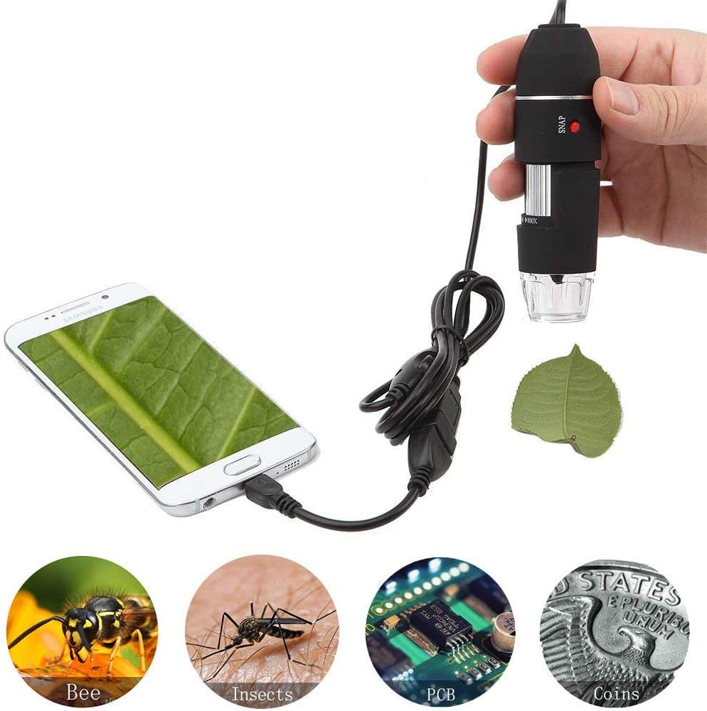 Original 40-1000X USB Microscope with Portable Carrying Case | Digital Magnification Endoscope Camera with 8 LEDs &