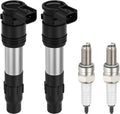 2Pcs Ignition Coils & Iridium Spark Plug for Kawasaki Ver-sys Nin-ja Vulcan
