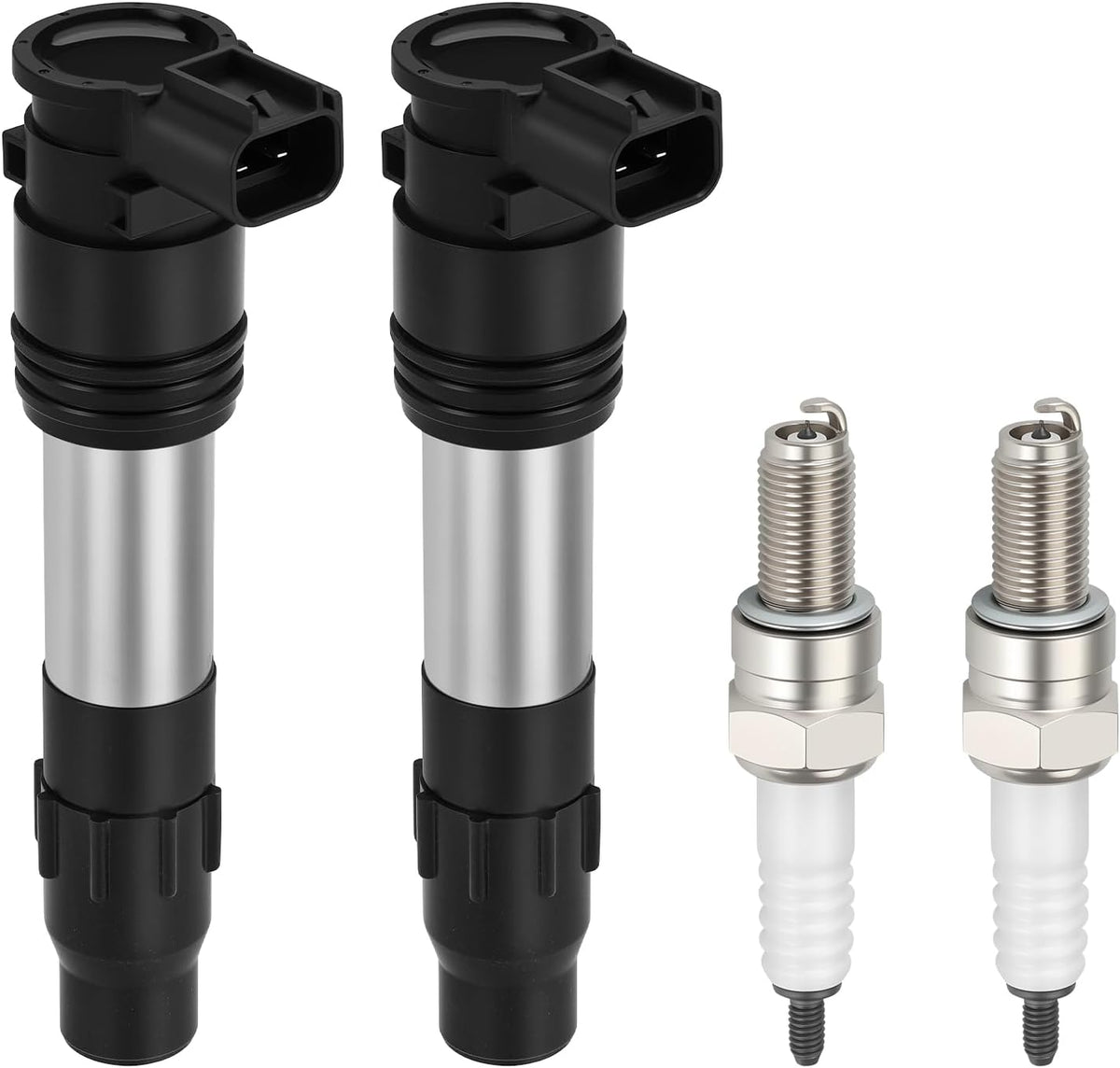 2Pcs Ignition Coils & Iridium Spark Plug for Kawasaki Ver-sys Nin-ja Vulcan