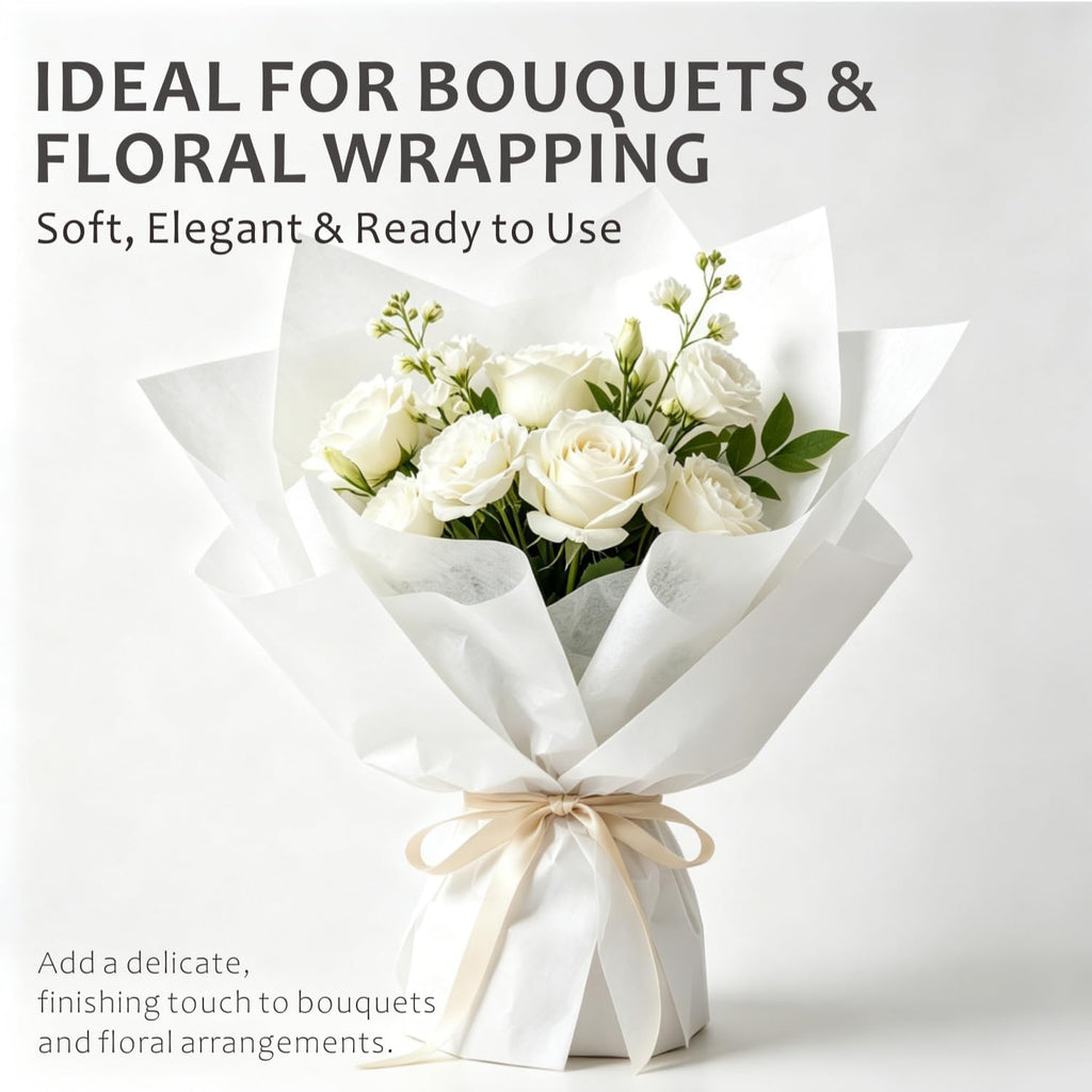 White Tissue Paper, 60 Sheets, 26 x 20 Inches, Gift Bags & Wrapping