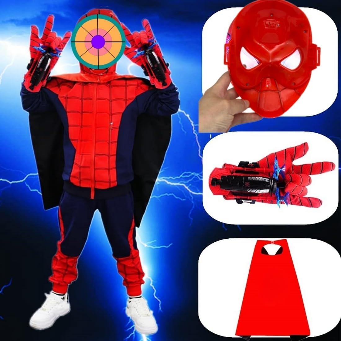 spider toys for boys 4-6 superhero capes for kids and Mask web shooter | Superhero Toy Shooter - Compatible with