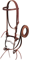 Weaver Leather Latigo Leather Browband Bridle with Single Cheek Buckle Burgundy, Horse