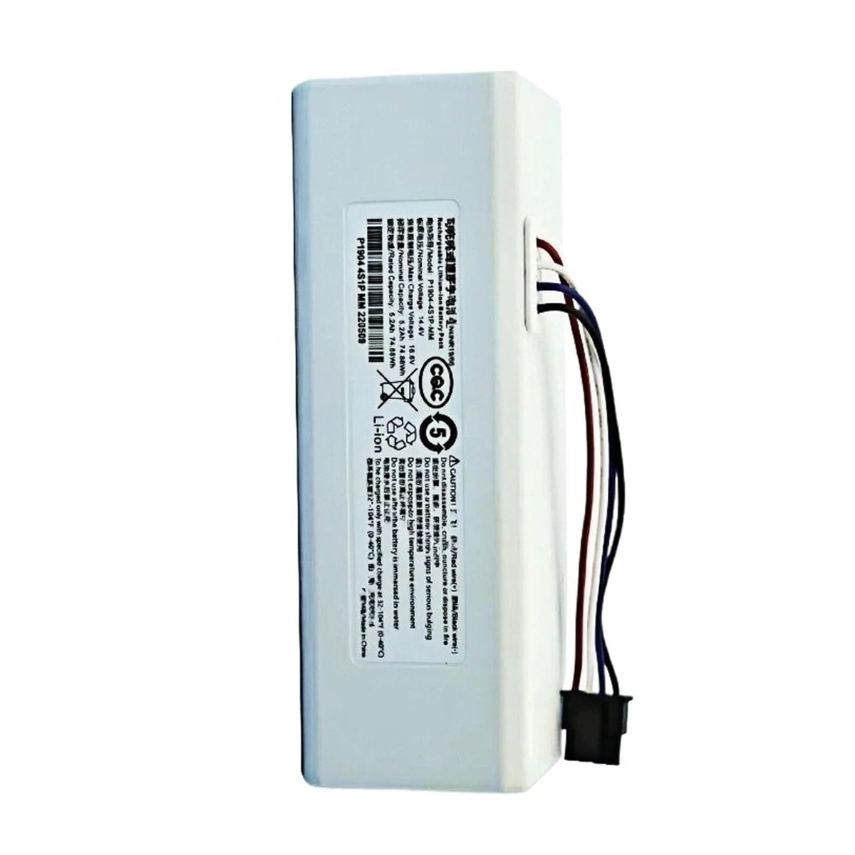 NSFGHE 14.4V/2600mAh-12800mAh Robot Battery P1904-4S1P-MM.Compatible for Mijia Mi Vacuum Cleaner Sweeping Mopping Robot Replacement Battery G1 1C(9800mAh 1Pcs)