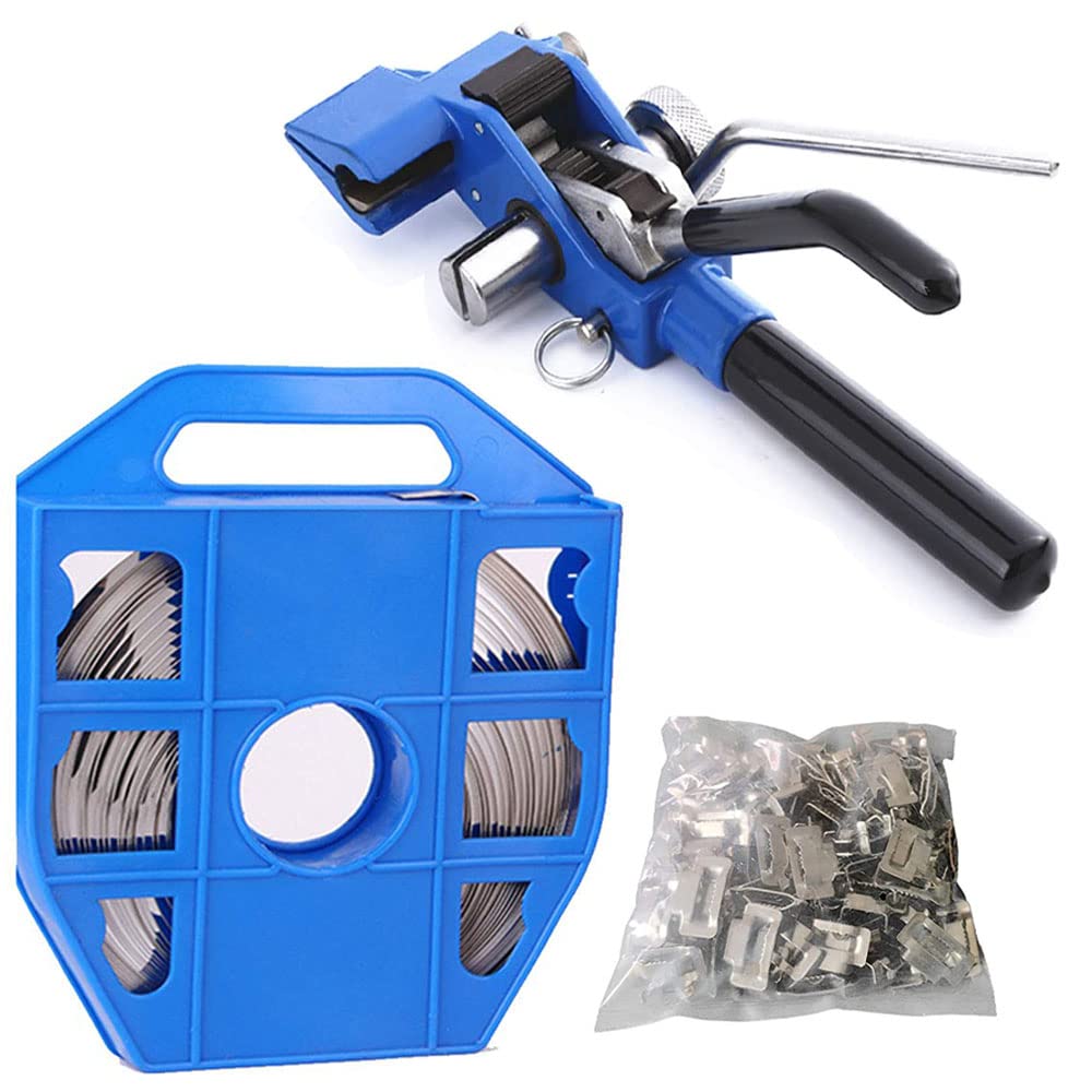 Steel Packaging Strapping Tensioner Banding Tool, 100 Feet 3/4" Width 304 Stainless Steel Band Coil, 100pcs 3/4"