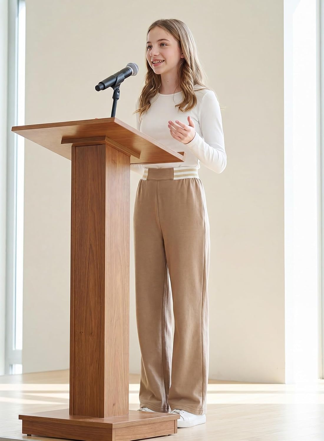 Girls Straight Leg Chino Uniform Pants Sizes 6-15