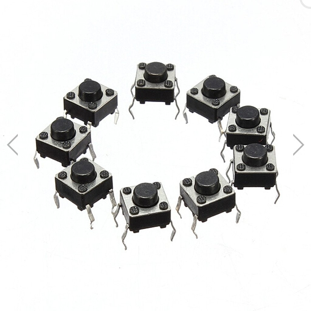 DAOKI 100Pcs 6x6x5 mm Miniature Micro Momentary Tactile Tact Touch Push Button Switch Quality Switch SPST Miniature/Mini/Micro/Small PCB