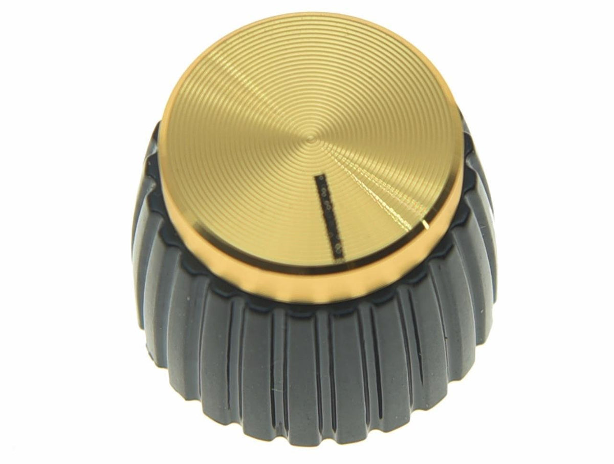 Dopro 20pcs Guitar AMP Amplifier Push on fit Knobs Black w/Gold Cap for Marshall Amplifier