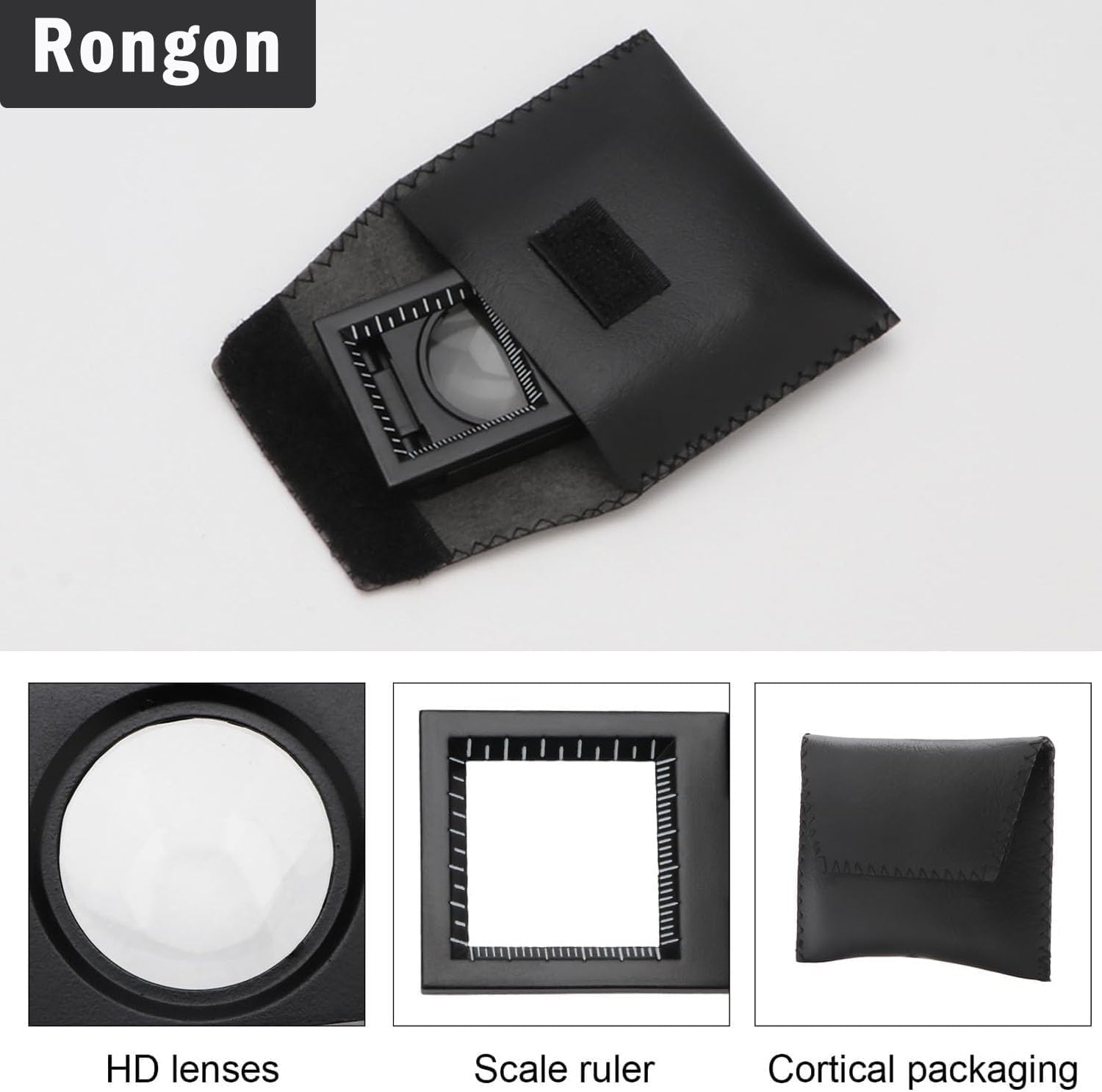 10X 28MM Pocket Magnifier Small Folding Jewelers Loupe | Three-folding Magnifying Glass with storage bag, mini