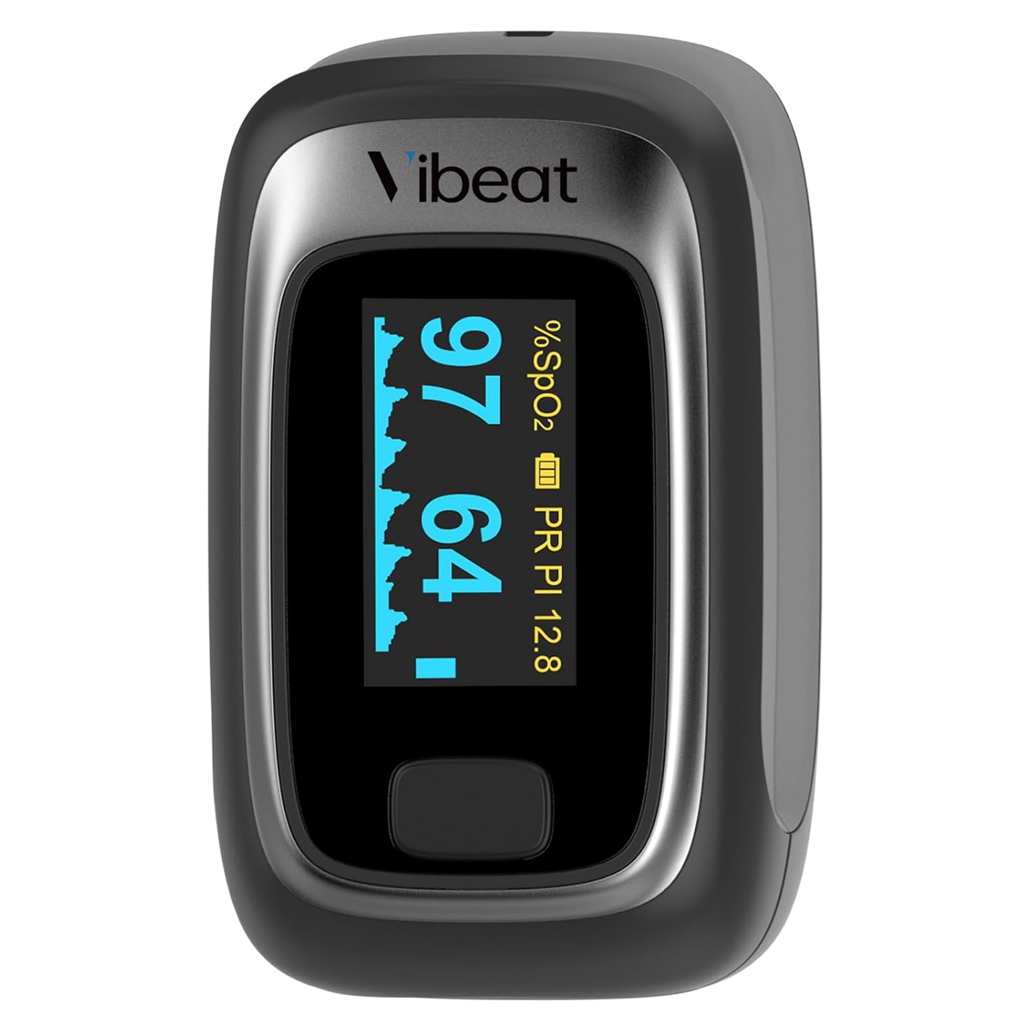 Fingertip Pulse Oximeter, Blood Oxygen Saturation Monitor, Finger O2 Sensor with Pulse Rate, Batteries and Lanyard