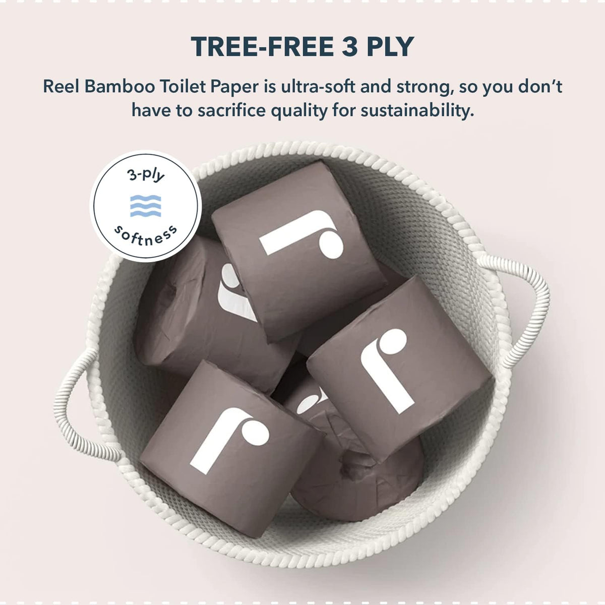 Premium 3-Ply Bamboo Toilet Paper - 24 Rolls, 300 Sheets per Roll