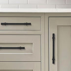 8 Inch Hole Center 2 Pack Matte Black Heavy Duty Solid Cabinet Pulls, Kitchen Drawer Handles