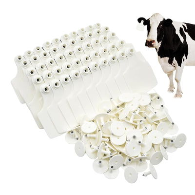 4.1" L×3.5" W Cattle Ear Tags Big Blank 100PCS Livestock Identification TPU