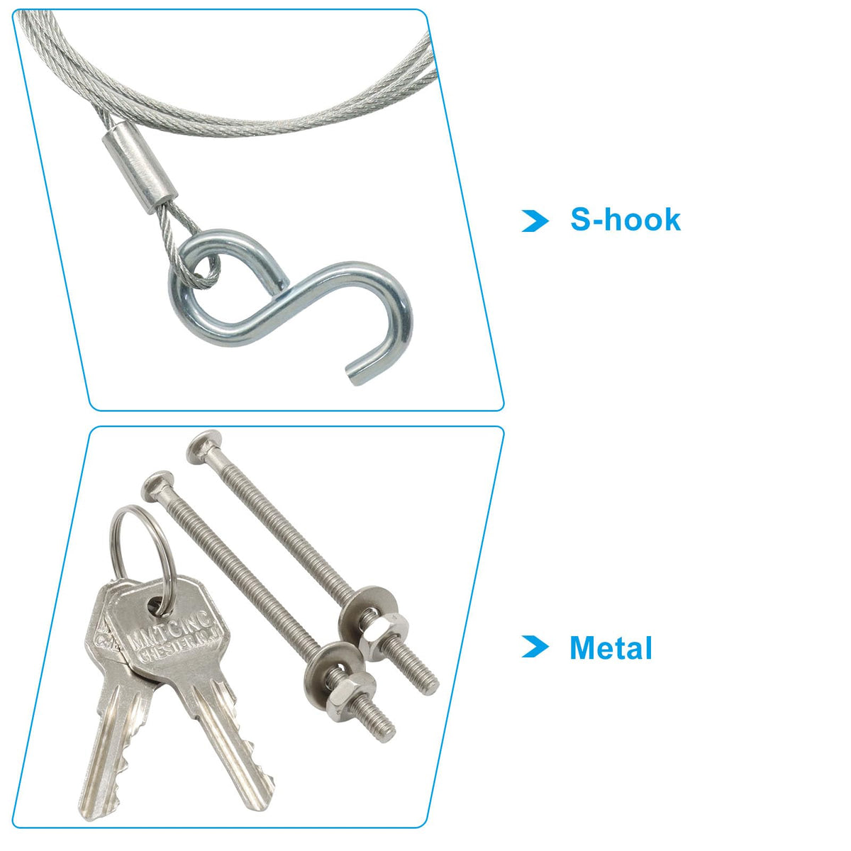 1 PCS Universal Garage Door Emergency Release Lock Kit Silver