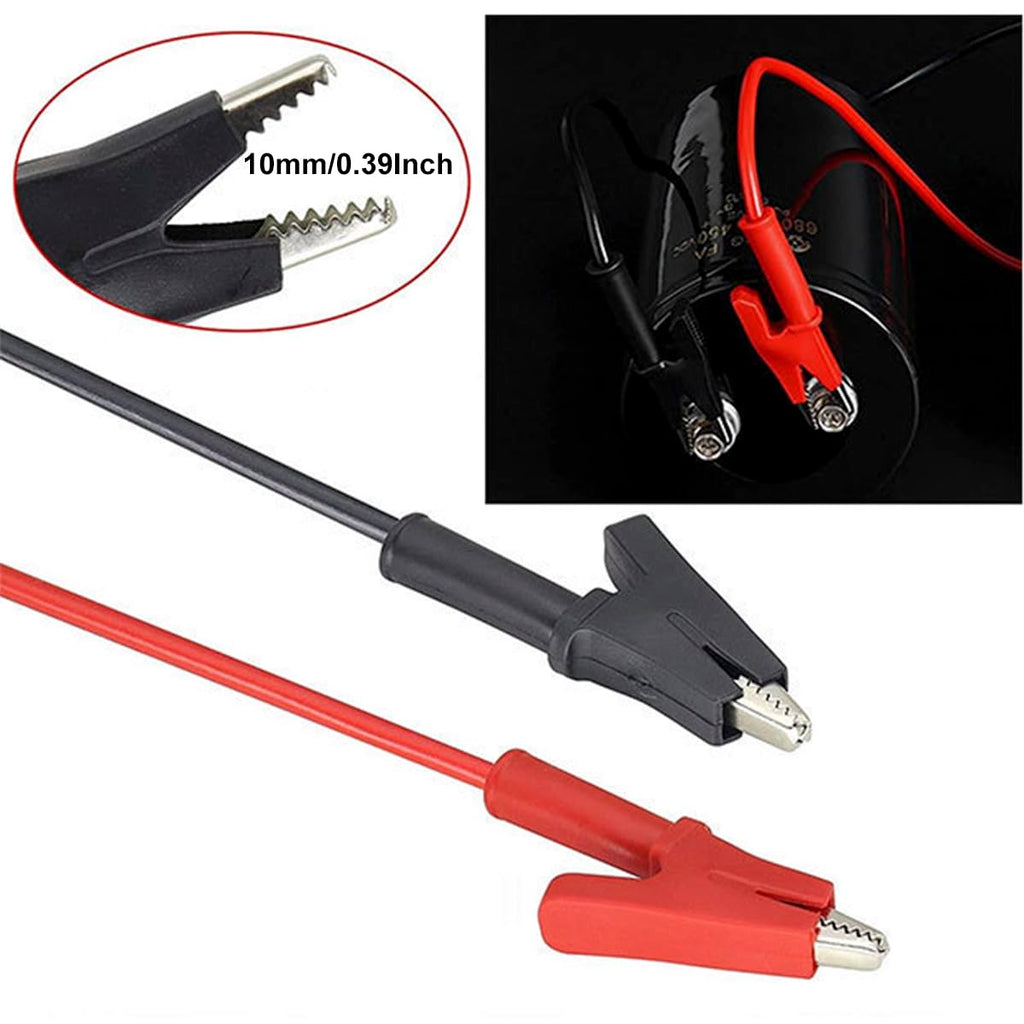 Dual-Ended Alligator Clip Electrical Test Leads 1000V 15A 3.5ft Jumper Wire