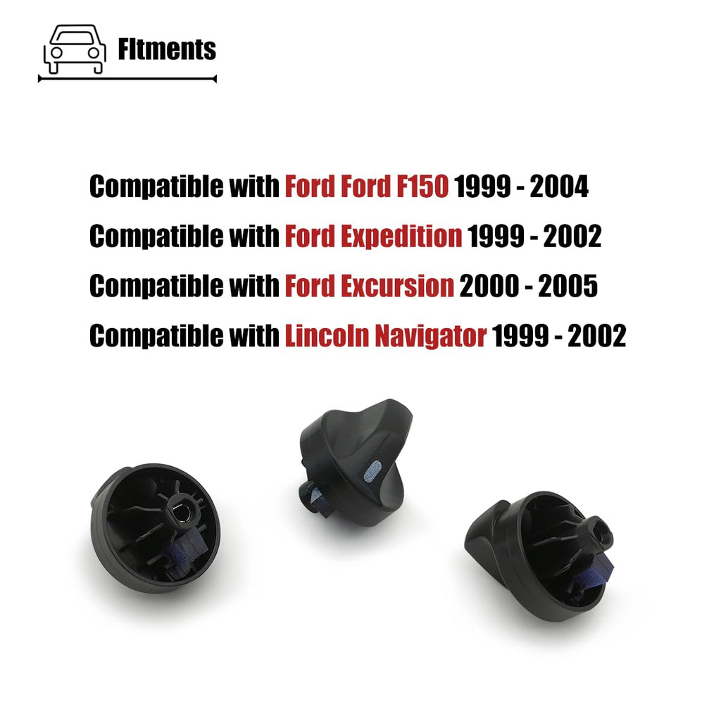 LXROAR01 3PCS AC Heater Control Knobs Fit for Ford Lincoln Models