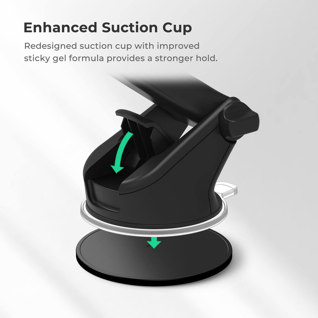 Easy One Touch Signature Dashboard & Windshield Universal Car Mount Phone Holder Desk Stand with Suction Cup Base and
