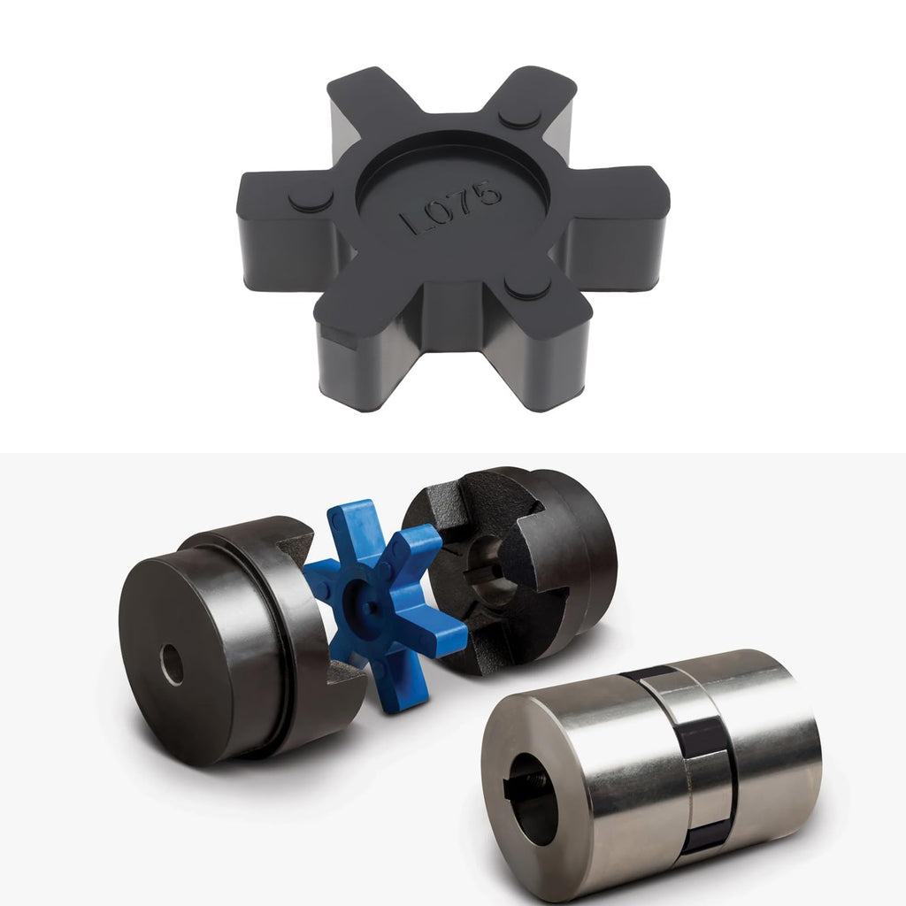 eMagTech 4PCS L075 Solid Jaw Coupling Elastomer Spider Insert NBR Rubber 44.5x12mm for Pumps Fans Motors