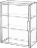 3 Tiers Clear Display Case for Figures, Acrylic Storage Organizers Box with Magnetic Door, Wall-Mounted Dustproof