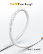 WotyWire 10 Gauge THHN Wire, Stranded Oxygen-Free Copper Wire, White, 100FT