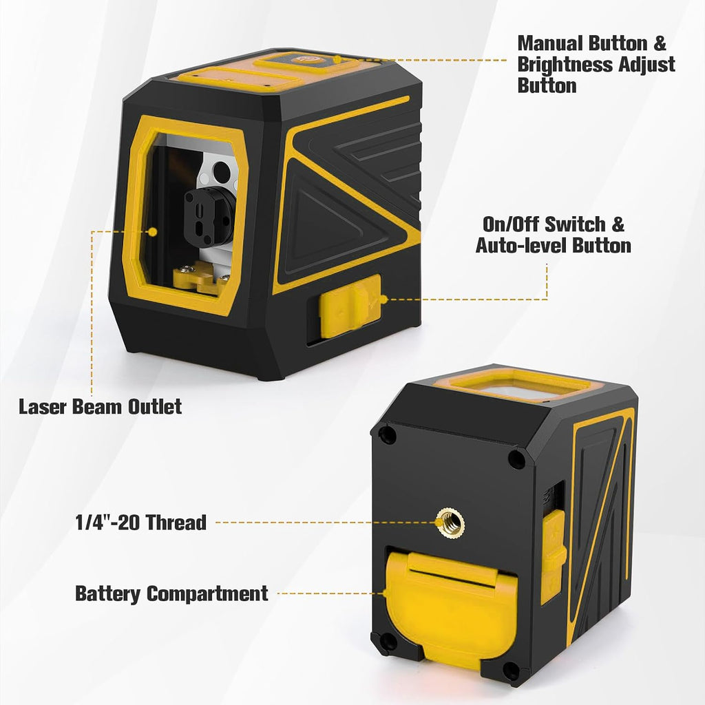 Laser Level with Tripod, 100 feet Green Cross Line Self Rotary Leveling Laser Level, Vertical and Horizontal Line