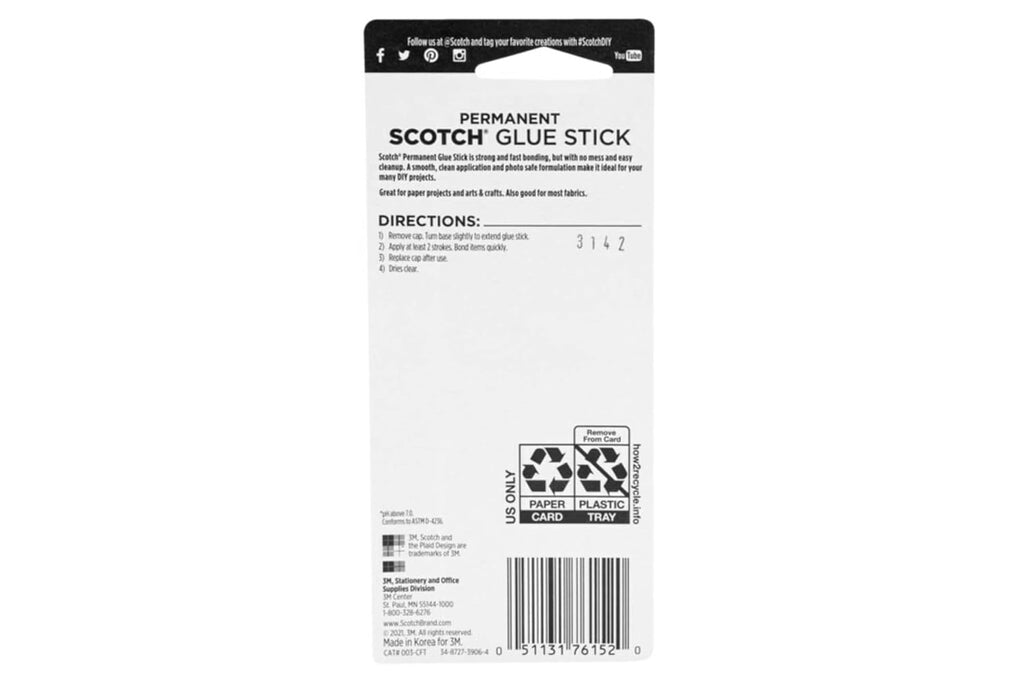 Glue Stick, .28 oz, 18-Pack, Acid Free and Non-Toxic (6008-18)