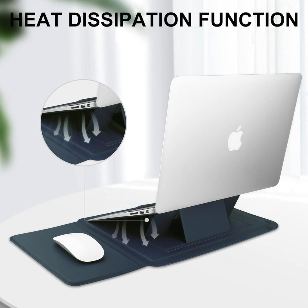 14 Inch Laptop Sleeve Case Leather Bag with Stand Compatible with Mac Book Pro 14 2021/ASUS Vivobook 14/HP Pavilion