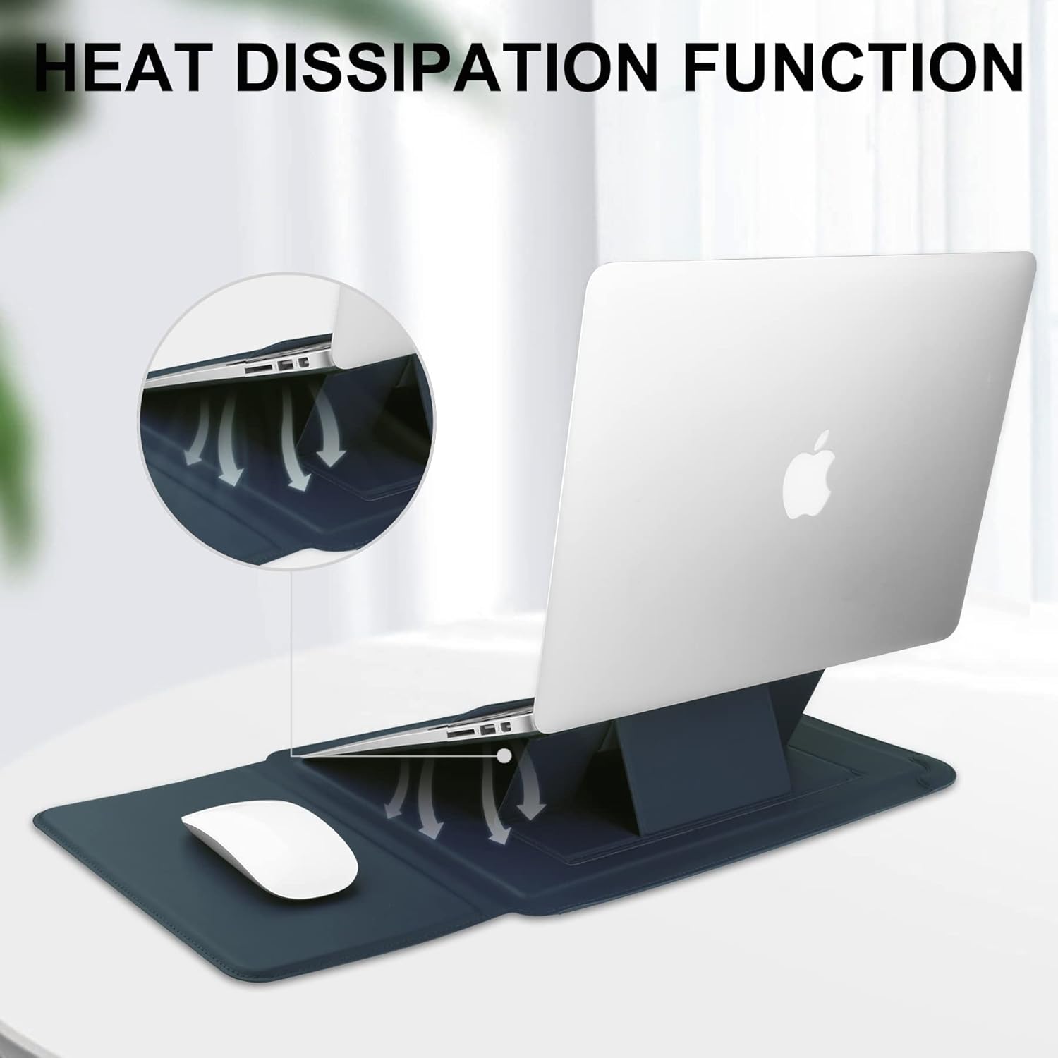 14 Inch Laptop Sleeve Case Leather Bag with Stand Compatible with Mac Book Pro 14 2021/ASUS Vivobook 14/HP Pavilion