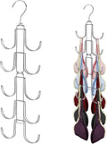 Tank Top Hanger: Collapsible Metal Bra Organizer for Closet with 10 Large Hooks - Holds Up to 40 Garments - Rotatable