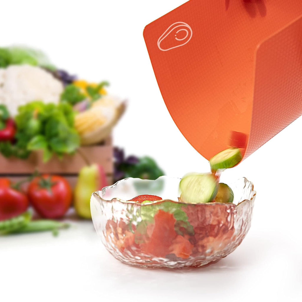 5 Pieces Flexible Cutting Boards, BPA Free Plastic Cutting Boards for Kitchen, Non Slip Cutting Mat for Meat and