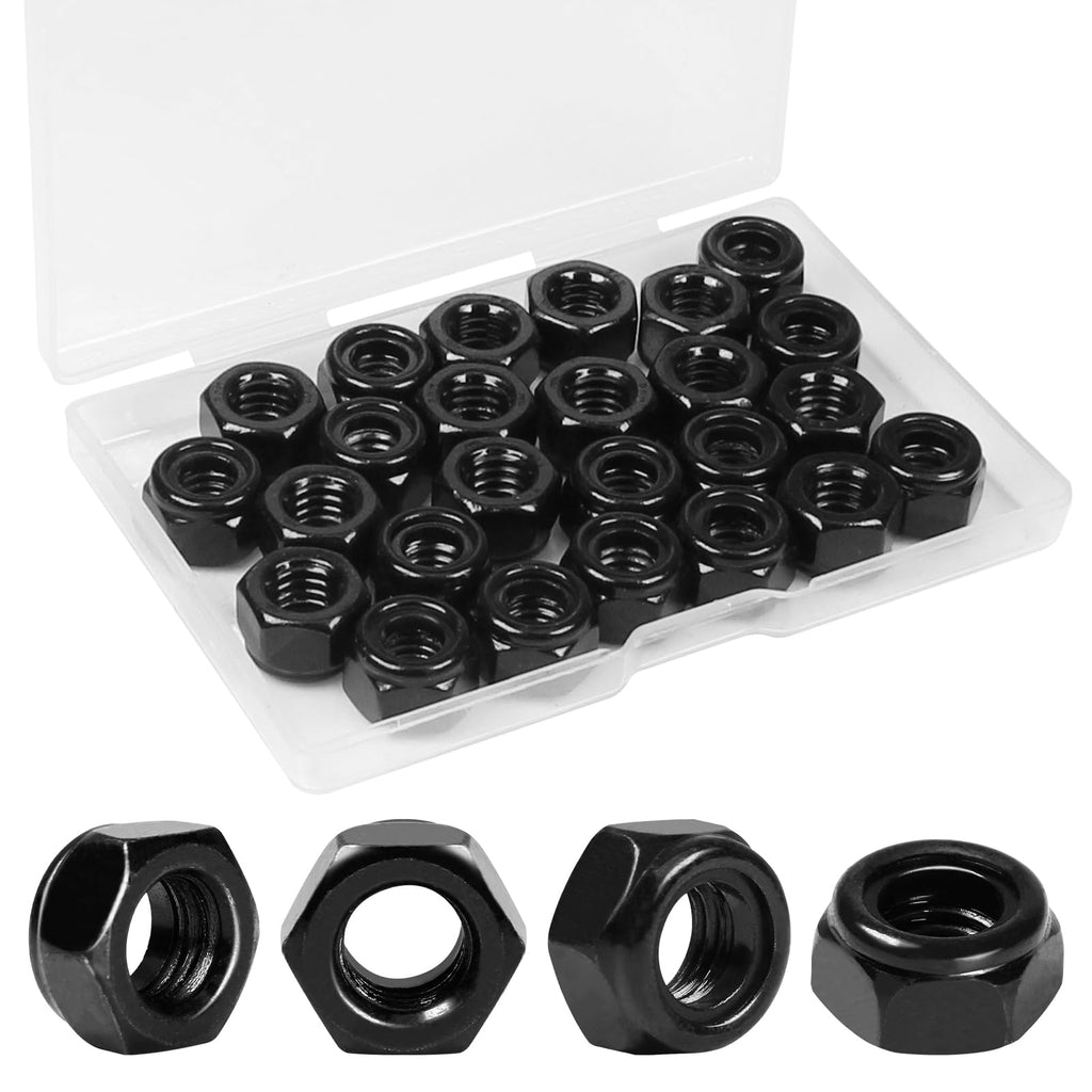 Yinpecly 25Pcs 5/16"-18 Nylon Insert Hex Lock Nuts Self-Locking Nut