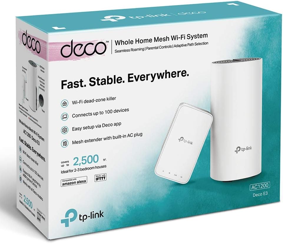 Deco E3(2-Pack) AC1200 Whole Home Mesh WiFi System