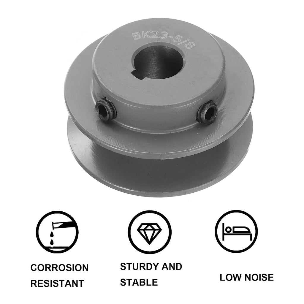 uxcell BK23-5/8V-Belt Sheave 5/8"Bore 2.45"OD Single Groove Web Sheave